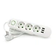 Сетевой фильтр F03U, 3 розетки EU + 3 USB, 1.5 м, сечение 3х0,75мм, 2500W, White Voltronic F03U-White - изображение 1