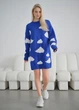 Жіноча В'язана Кофта-сукня Стаф Синя З Хмаринками Оверсайз Staff Cloud Oversize XS-S (317755) - зображення 1