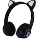 Дитячі навушники з котячими вушками Cat MZ-023 Bluetooth RGB підсвічування FM microSD Чорний - зображення 4