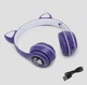 Дитячі навушники з котячими вушками Cat MZ-023 Bluetooth RGB підсвічування FM microSD Темно синій - зображення 6