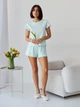 Пижама (футболка + шорты) женская больших размеров хлопковая BARWA garments 0355/356 XL Мятная (2113553564139) - изображение 4