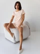 Пижама (футболка + шорты) женская хлопковая BARWA garments 0355/356 M Персиковая (2113553562265) - изображение 6