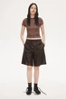 Шорти з еко-шкіри H&M 271232134 XS Темно-коричневий - изображение 2