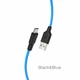 Зарядний кабель HOCO X21 Plus Silicone MicroUSB Cable 1m Black/Blue - зображення 2