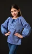 Дитяча вишиванка для дівчинки vishivano4ka 918-9 104-110 синя - изображение 2