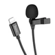 Мікрофон-петличка Hoco L14 Lightning 2m Lavalier Microphone Black - зображення 2