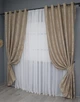 Комплект штор на люверсах VR-Textil Жаккард Sultan XO № 1680ш 150х250 см 2 шт Темно-бежевый (37-0195) - изображение 3