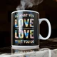 Велика керамічна кружка "Do what you love", 1 літр, Чорна (Кружка гігант) - зображення 10