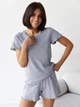 Пижама (футболка + шорты) женская хлопковая BARWA garments 0355/356 S Серая (2113553561091) - изображение 5