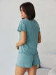 Пижама (футболка + шорты) женская больших размеров хлопковая BARWA garments 0355/356 XL Темно-бирюзовая (2113553564849) - изображение 2