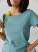 Пижама (футболка + шорты) женская больших размеров хлопковая BARWA garments 0355/356 XL Темно-бирюзовая (2113553564849) - изображение 11