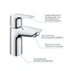 Змішувач для раковини S-розміру Grohe QuickFix Start Edge функція енергозбереження 23900001 - изображение 10