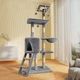 Домик когтеточка для кошек Lesko TM100 Dark Gray царапка с игровым комплексом - изображение 4