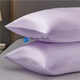 Атласне Біло-Бузкові полуторна постільна білизна Moka Textile 145*210 - зображення 6
