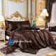 Атласное Шоколад Евро постельное белье Moka Textile 200х220см - изображение 3