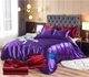 Атласное Фиолетовое Евро постельное белье Moka Textile 200х220см и Дополнительный Бордовый евро пододеяльник + 2 Бордовые наволочки 50*70см - изображение 1