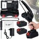Мини пила Mini Electric Chainsaw 6 дюймов цепная с двумя аккумуляторами в кейсе (черная) - изображение 6