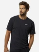 Футболка спортивная длинная мужская Jack Wolfskin Delgami S/S M 1809811-6000 S Черная (4064993981643) - изображение 1