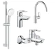 Комплект смесителей для ванны и кухни 4 в 1 Grohe Bau Loop UA123225K3 - изображение 1