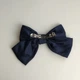 Бант для волосся на заколці шпилька Honey Fashion Accessories темно-синій (12-21) - зображення 3