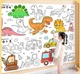Большая детская скатерть - разукрашка с креплением на стену / пол / стол Paper-Graffiti самоклеящиеся обои раскраска в рулоне, 3 м, белый (100543030) - изображение 2