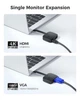 Адаптер-переходник Cable Matters Type-C to HDMI (4K@60Hz), Type-C to VGA (1920x1080@60Hz) Black - изображение 4