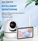 Видеоняня Baby Monitor ABM501-USB с 5-дюймовым LCD монитором, датчиком звука, ночное виденье, беспроводная, поворотная радионяня, измерение температуры - изображение 3