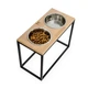 Миски на підставці Harley and Cho Dinner Natural wood + Black XXL40 64x32x40cm висота/ Миски 2,6л / Діаметр 24 см Натуральний + чорний (HC-003300087) - зображення 2