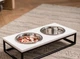 Миски на підставці Harley and Cho Lunch Bar White wood + Black S 36x18x7cm / Миски по 0,45л Білий + чорний (HC-003300060) - зображення 4