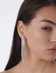 Сережки Довгі вечірні у стразах Fashion jewelry Срібні - зображення 6