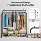 Двойная стойка вешалка для одежды и обуви Smart Loft Master Rack стальная с полкой Black - изображение 3