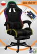 Геймерское Кресло с RGB Подсветкой Тканевое Компьютерное Игровое Huzaro Force 4.7 RGB Black&nbsp;с Подставкой для Ног Черное до 140 кг Польша - изображение 1