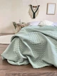 Покрывало ZEINTEX Марокко вафельное хлопковое ментоловое 180х220 см - изображение 1