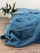 Покрывало ZEINTEX Косичка хлопковое бирюзовое 180х220 см - изображение 3
