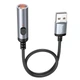 Запальничка прикурювач Hoco mini cigarette lighter (USB-А, 30cm). Black - зображення 3