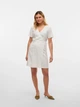Платье на запах короткое летнее женское Vero Moda 10321603-51258 L Белое (5715675468639) - изображение 3