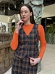 Короткий жилет в клетку Cat Orange 3361 Сине-коричневый 50 - изображение 2