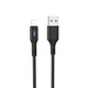 Кабель Hoco U79 с индикатором USB to Lightning, 2.4А, 1.2m, black - изображение 1