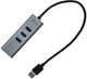 Hub USB i-Tec Metal HUB USB 3.0 3 Port + Gigabit Ethernet Adapter Grey (U3METALG3HUB) - obraz 2