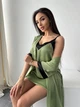 Пижама женская набор двойка S шелк+вискоза зеленая - изображение 2
