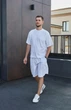 Мужской костюм шорты и футболка Kraya хлопок L-XL Белый - изображение 7