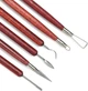 Набор двусторонних стеков для лепки и гончарства Pottery Tools гончарные стеки - инструменты для глины / пластелина / керамики, 6 шт, красные (100780002) - изображение 9