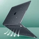 Захисний чохол-накладка Macbook Air 13.6 M2 M3 М4 М5 (A2681 / A3113 / А3240 / А3449) 2022-2026 р Чорно-Прозорий з блискітками - зображення 6