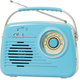 Портативное радио в стиле ретро с аккумулятором, Bluetooth, AM/FM Blue - изображение 1