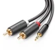 Інсертний кабель UGREEN AV102 3.5mm Male to 2xRCA Male 1m Black (10772) - зображення 2
