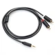 Інсертний кабель UGREEN AV102 3.5mm Male to 2xRCA Male 1m Black (10772) - зображення 5