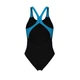 Купальник закритий для жінок Arena OPENINGS SWIMSUIT V BACK LB чорно-бірюзовий Жін 38 008063-580 38 - зображення 2
