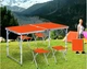 Стол складной для пикника Folding Table с 4 стульями набор мебели для кемпинга рыбалки дачи 120х60 см белый с алюминиевым каркасом и отверстием для зонта портативный складной стол чемодан для комфортного отдыха на природе - изображение 3