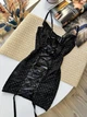 Жіноча комбінація пеньюар зі шнуровкою на спині SM2325da Simply Sexy чорний S - зображення 4
