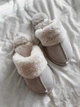 Женские домашние тапочки утепленные с мехом с закрытым носком Twins HS-LUX замшевые с меховым отворотом 40 27 см Светло-серые (4820182038792) - изображение 17